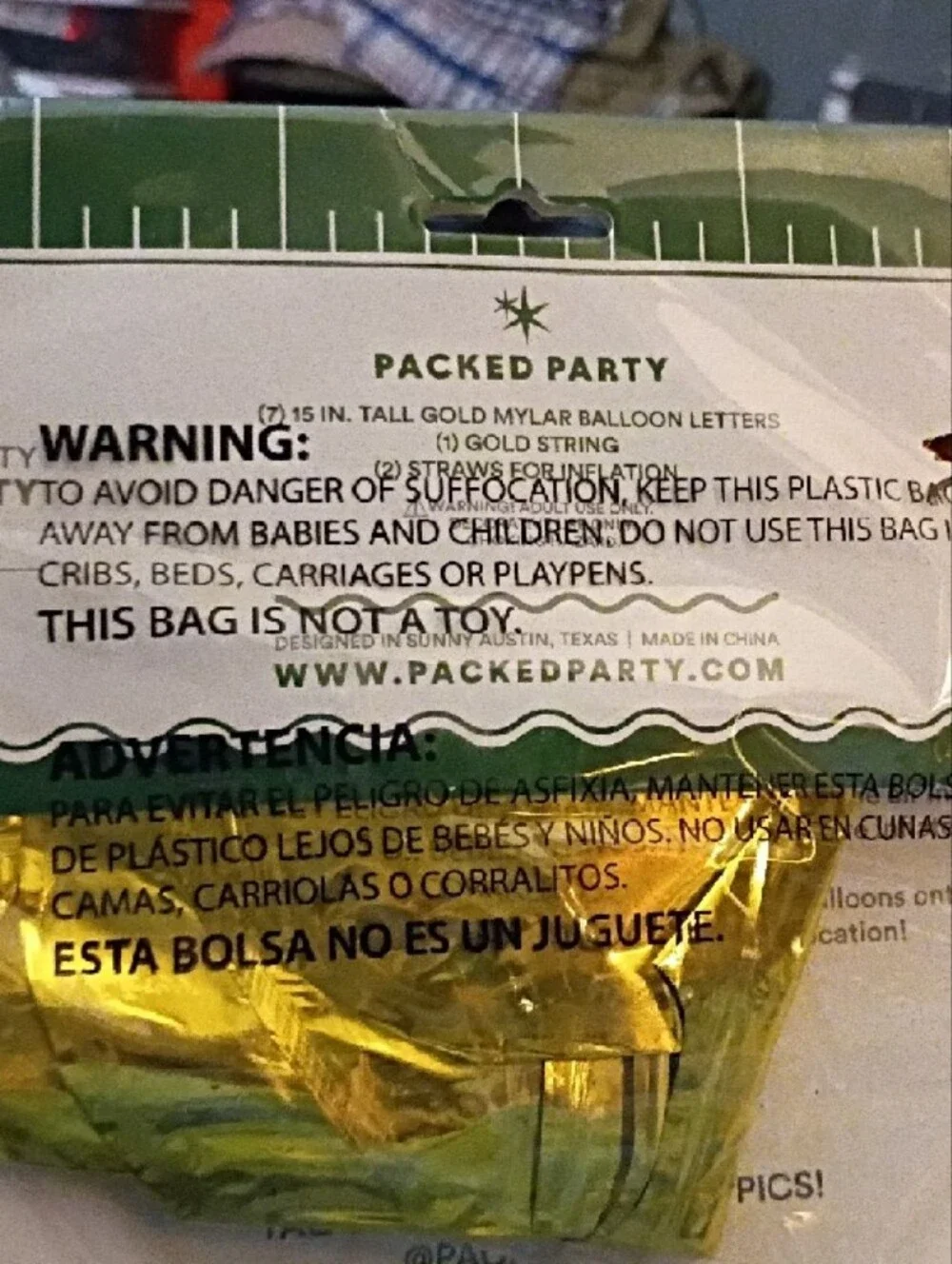 Packed Party Gold 'GAME DAY' Mylar Letter Balloon Banner